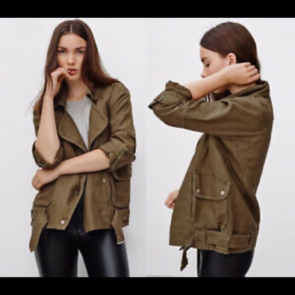 Wilfred Free Rayder Olive Green Moto Jacket